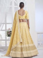 Yellow Pure Chiffon Lehenga Choli